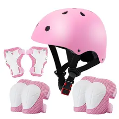 GENERICO - Juego de Equipo de Protección 7 en 1 Kit de Casco Niñ@s Color Rosa