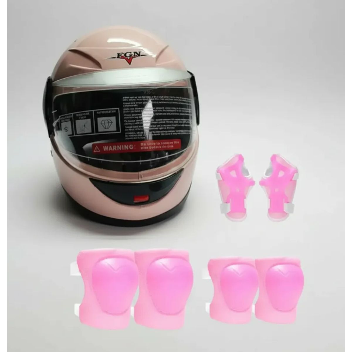 GENERICO - Casco De Moto Para Niñas de 2 a 6 años + Protectores
