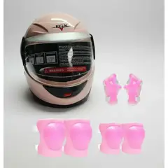 GENERICO - Casco De Moto Para Niñas de 2 a 6 años + Protectores
