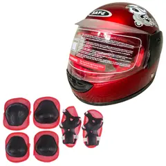 GENERICO - Casco De Moto Para Niños de 2 a 6 años + Protectores