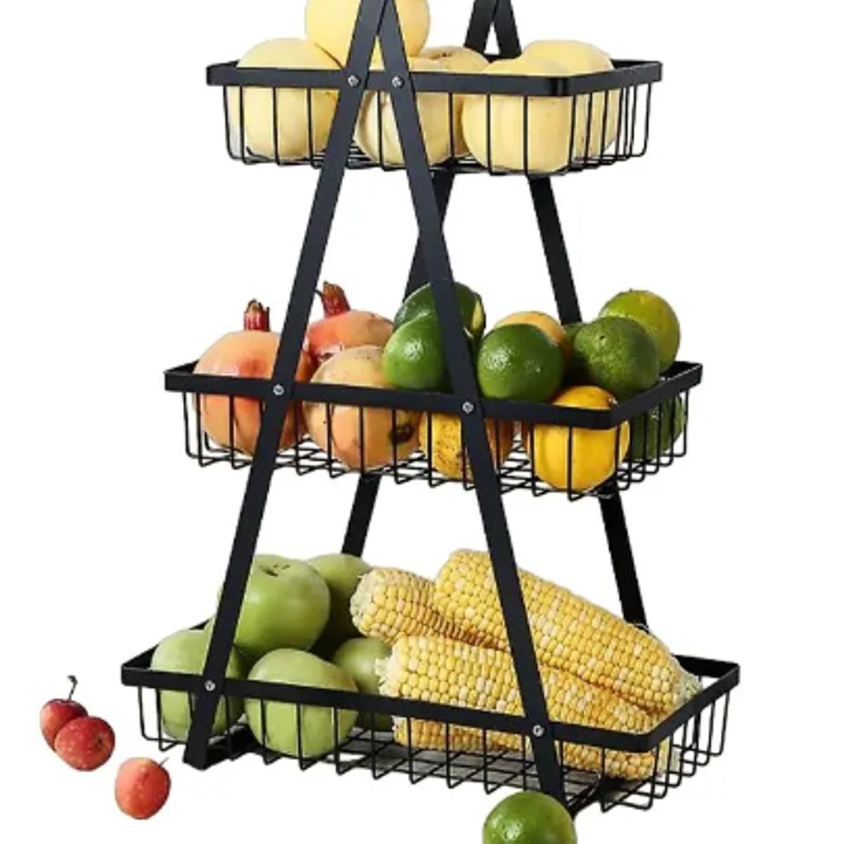 GENERICO - Cesta Para Frutas Vegetales Organizador Multiusos 3 Niveles