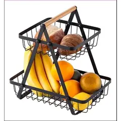 GENERICO - Cesta Para Frutas Vegetales Organizador Multiusos 2 Niveles