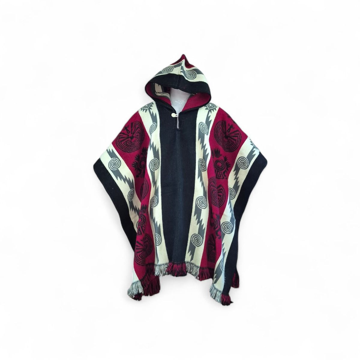 MORLAN - Poncho de Alpaca Lana Ecuatoriana Capucha Cálido Liviano