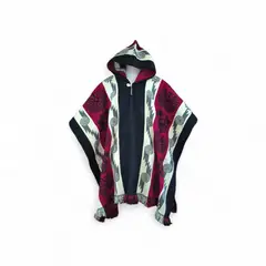 MORLAN - Poncho de Alpaca Lana Ecuatoriana Capucha Cálido Liviano