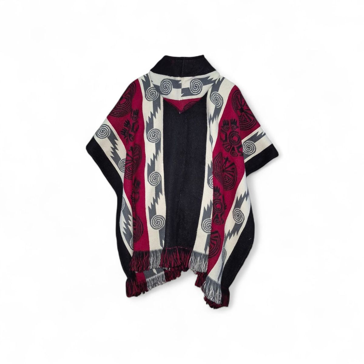 MORLAN - Poncho de Alpaca Lana Ecuatoriana Capucha Cálido Liviano