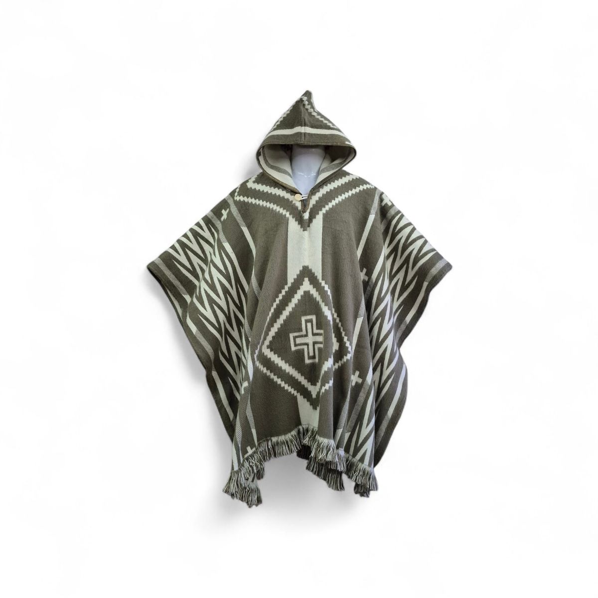 MORLAN - Poncho de Alpaca Lana Ecuatoriana Capucha Cálido Liviano
