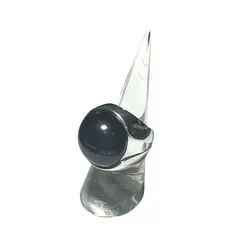 TAETHAI - Anillo de plata 925 con Ónix grande redondo