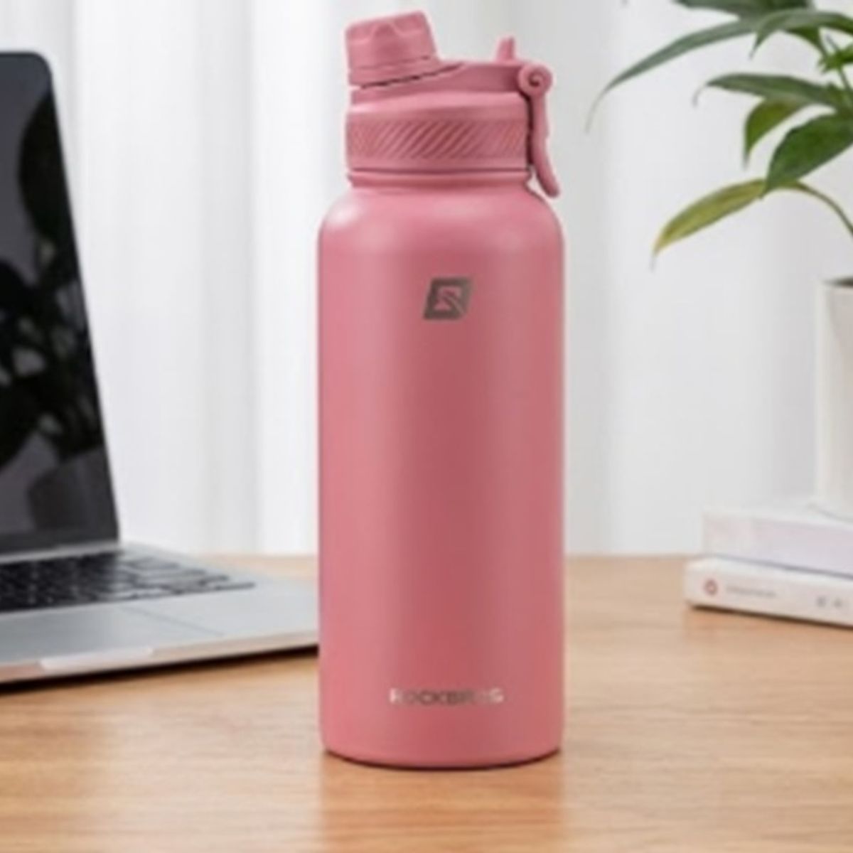 ROCKBROS - Botella Agua Deportiva Acero Inoxidable 1000 ML Rosado
