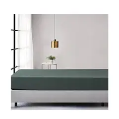 GENERICO - Sábana bajera franela algodón 100% tamaño FULL 135x190x28 VERDE OSCURO