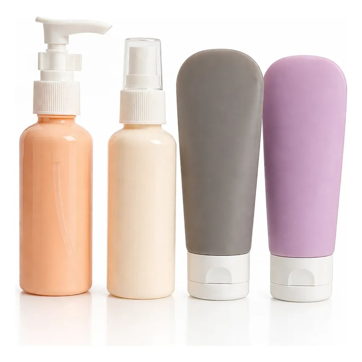GENERICO - x3 Botellas Silicona Recargable Viaje Porta Shampoo Jabon 60 Ml 12 Unidades Multicolor Pastel