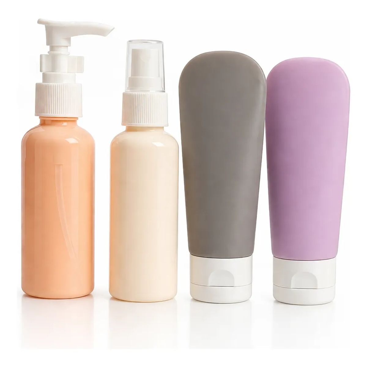 GENERICO - x3 Botellas Silicona Recargable Viaje Porta Shampoo Jabon 60 Ml 12 Unidades Multicolor Pastel