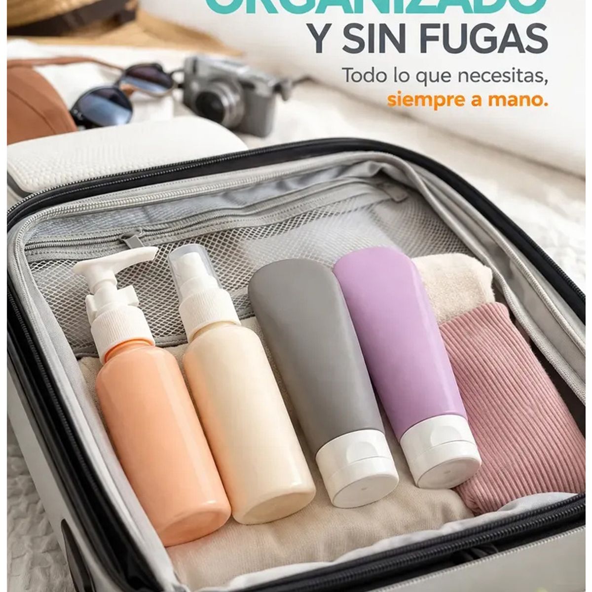 GENERICO - x3 Botellas Silicona Recargable Viaje Porta Shampoo Jabon 60 Ml 12 Unidades Multicolor Pastel