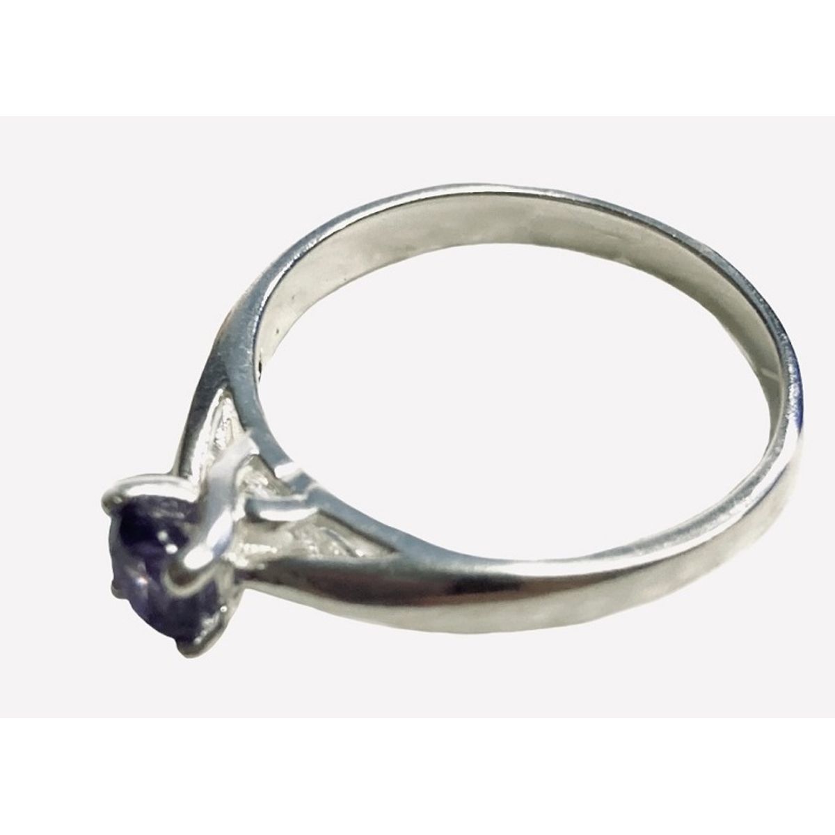 TAETHAI - Anillo de plata 925, solitario Amatista