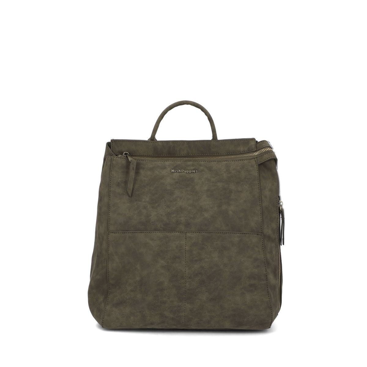 HUSH PUPPIES - Mochila Ecocuero Mujer Delfi Back Verde HUSH PUPPIES