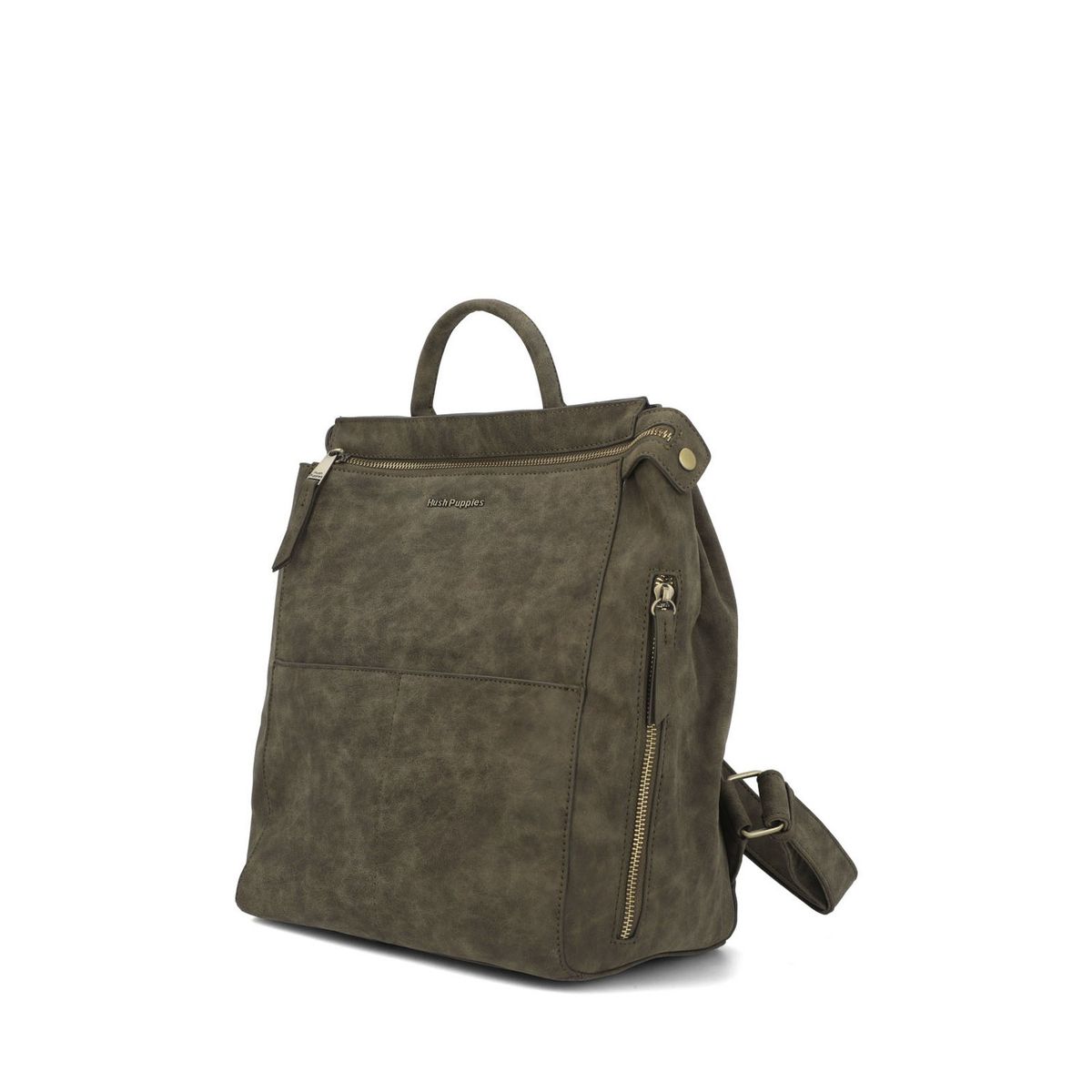 HUSH PUPPIES - Mochila Ecocuero Mujer Delfi Back Verde HUSH PUPPIES
