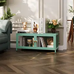 GENERICO - Mueble aparador vitrina 2 puertas linea mint - SC-DC-H001 / Verde menta