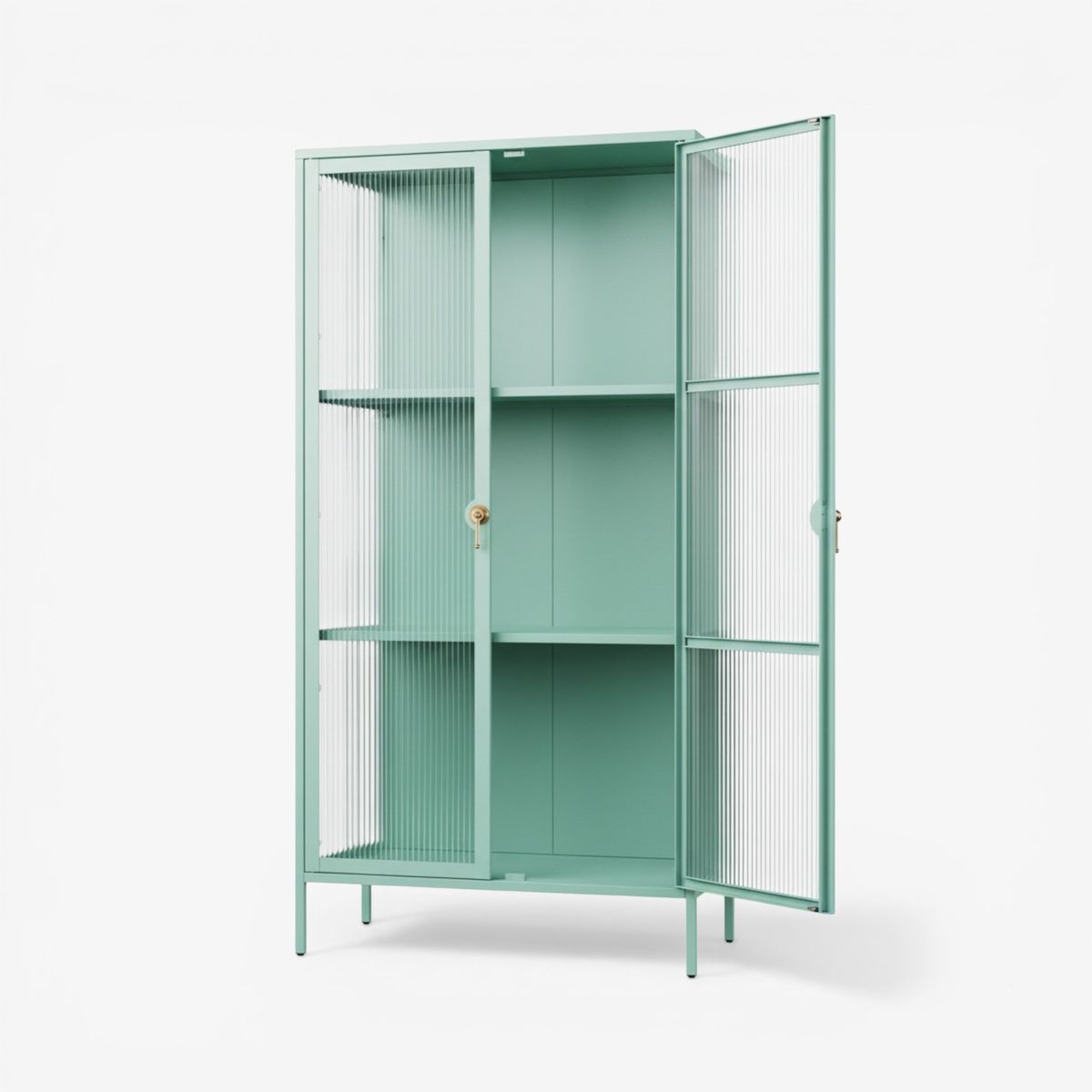 GENERICO - Mueble vitrina alto 2 puertas 3 niveles linea mint - SC-DC-H005 / Verde menta