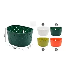 GENERICO - CESTA ORGANIZADORA DE PLASTICO CON GANCHOS ADHESIVOS 16X9CM