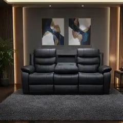 INTERMUEBLES - BERGERE PALMA 3C PU NEGRO