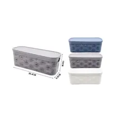 GENERICO - CANASTA ORGANIZADORA DE PLASTICO CON TAPA 26.4CM