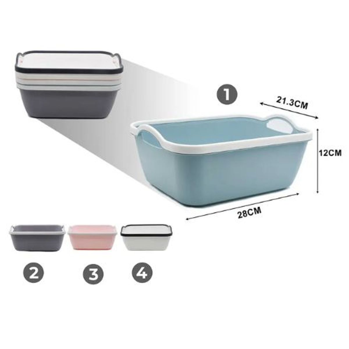 GENERICO - CESTA ORGANIZADORA DE PLASTICO MULTIUSOS 28 X 21.3 X 12 CM
