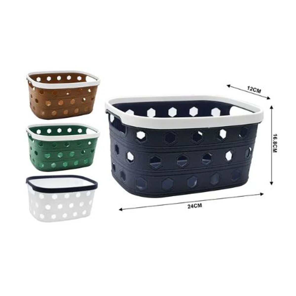 GENERICO - CESTA ORGANIZADORA DE PLASTICO MULTIUSOS 24CM