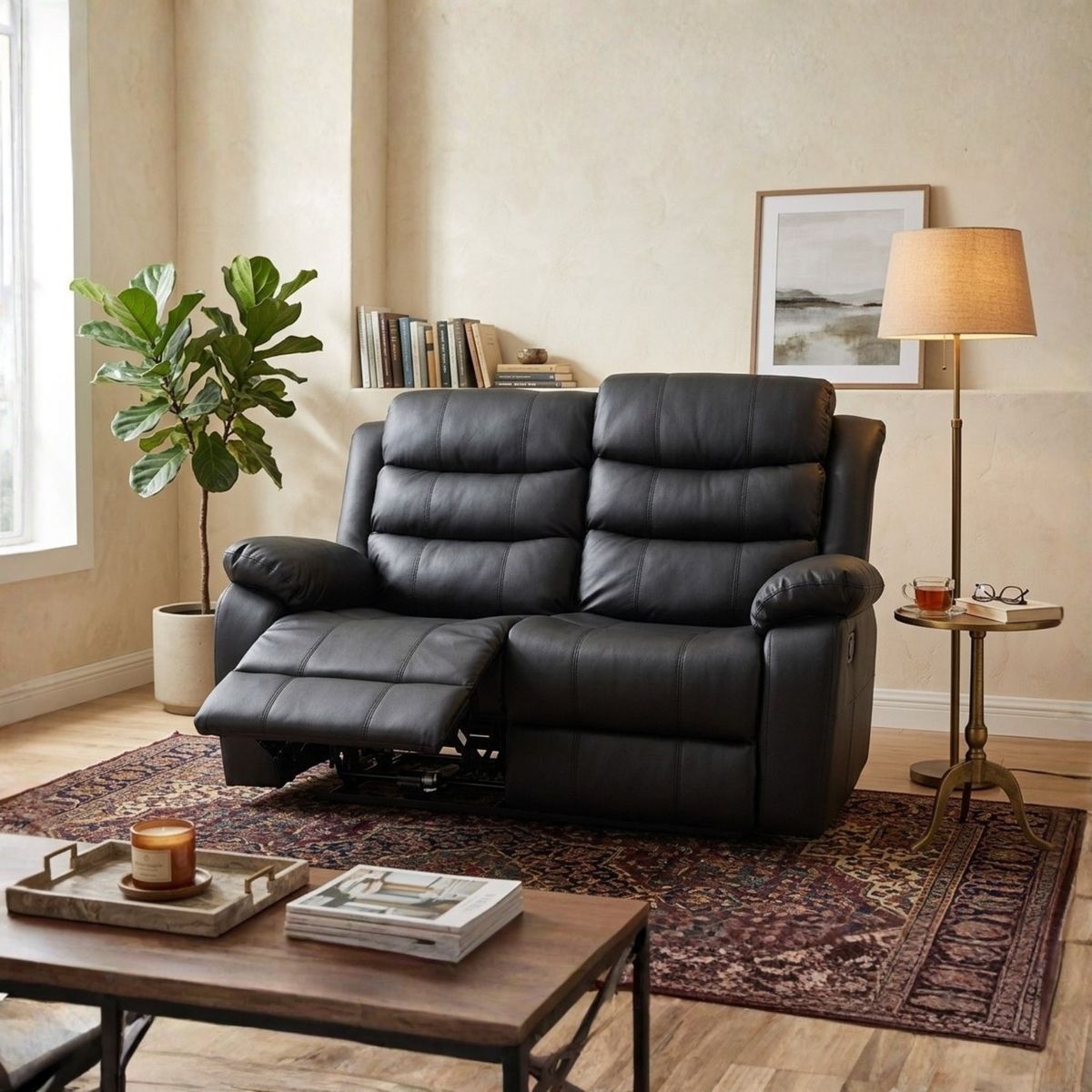 INTERMUEBLES - BERGERE PALMA 2C PU NEGRO