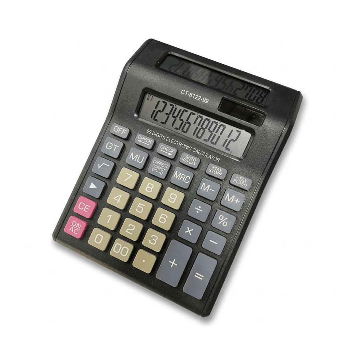 MALIK - Calculadora de Escritorio Ronbon Doble Visor 12 Dígitos CT-8122-99