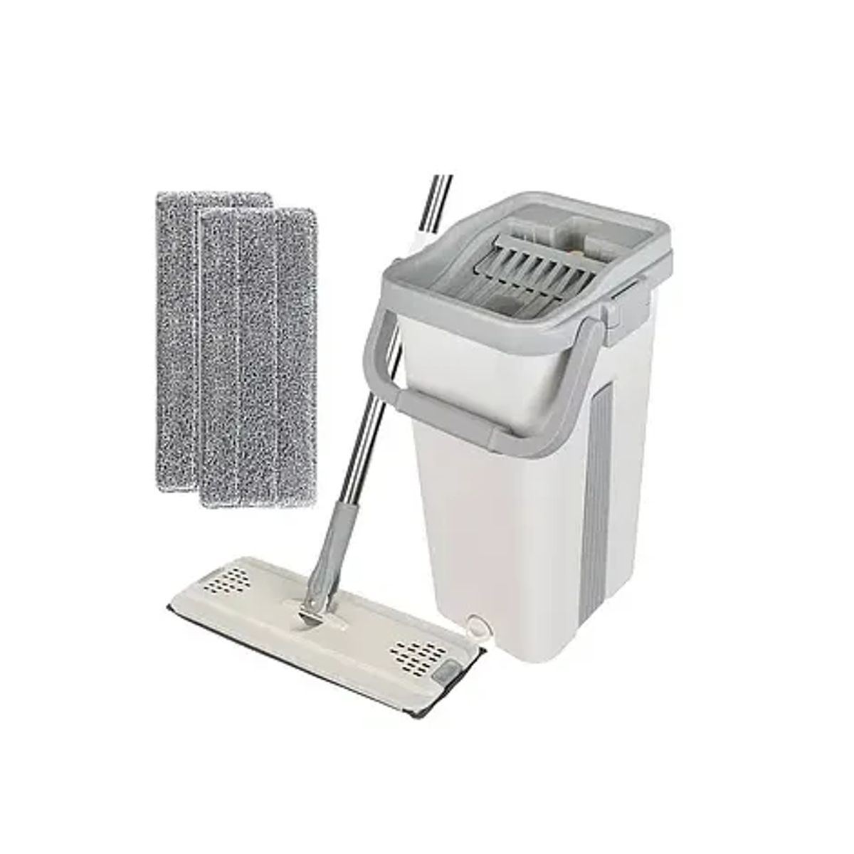 GENERICO - Balde Con Mopa Trapeador Rectangular Plano Rotación 360°