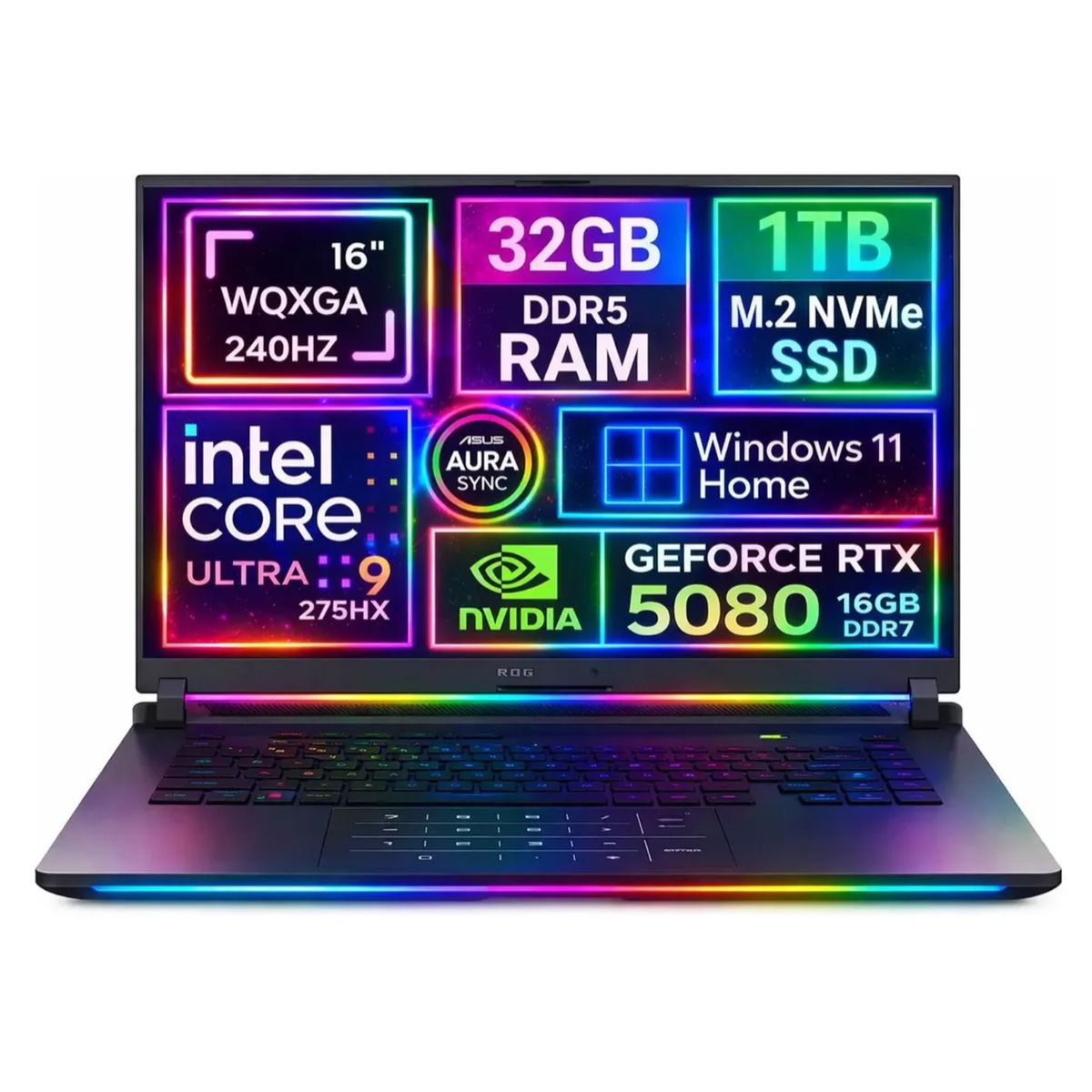 ASUS - NOTEBOOK GAMER Asus Rog Strix G16 2025 WQXGA 2.5k Ultra 9 275hx 1tb 32gb Rtx 5080 16GB