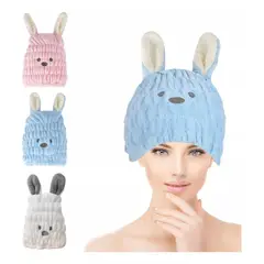 EVERSO - Pack 3 Gorro Toalla Microfibra Para Secar Cabello Ducha