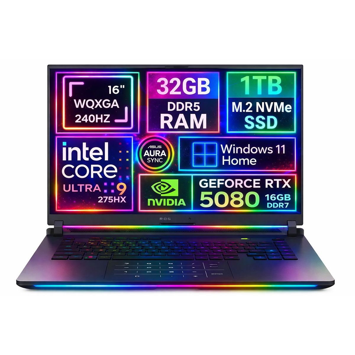 ASUS - NOTEBOOK GAMER Asus Rog Strix G16 2025 WQXGA 2.5k Ultra 9 275hx 1tb 32gb Rtx 5080 16GB