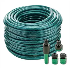 GENERICO - Manguera De Jardín 12 Diámetro Boquilla + Accesorios 15mts Color Verde