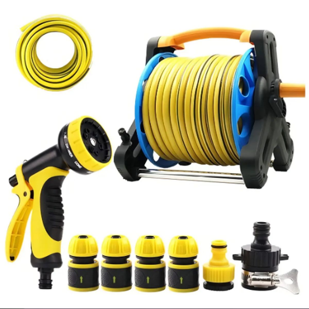 GENERICO - Manguera Retráctil Carrete Y Pulverizador Accesorios Jardín Color Negro