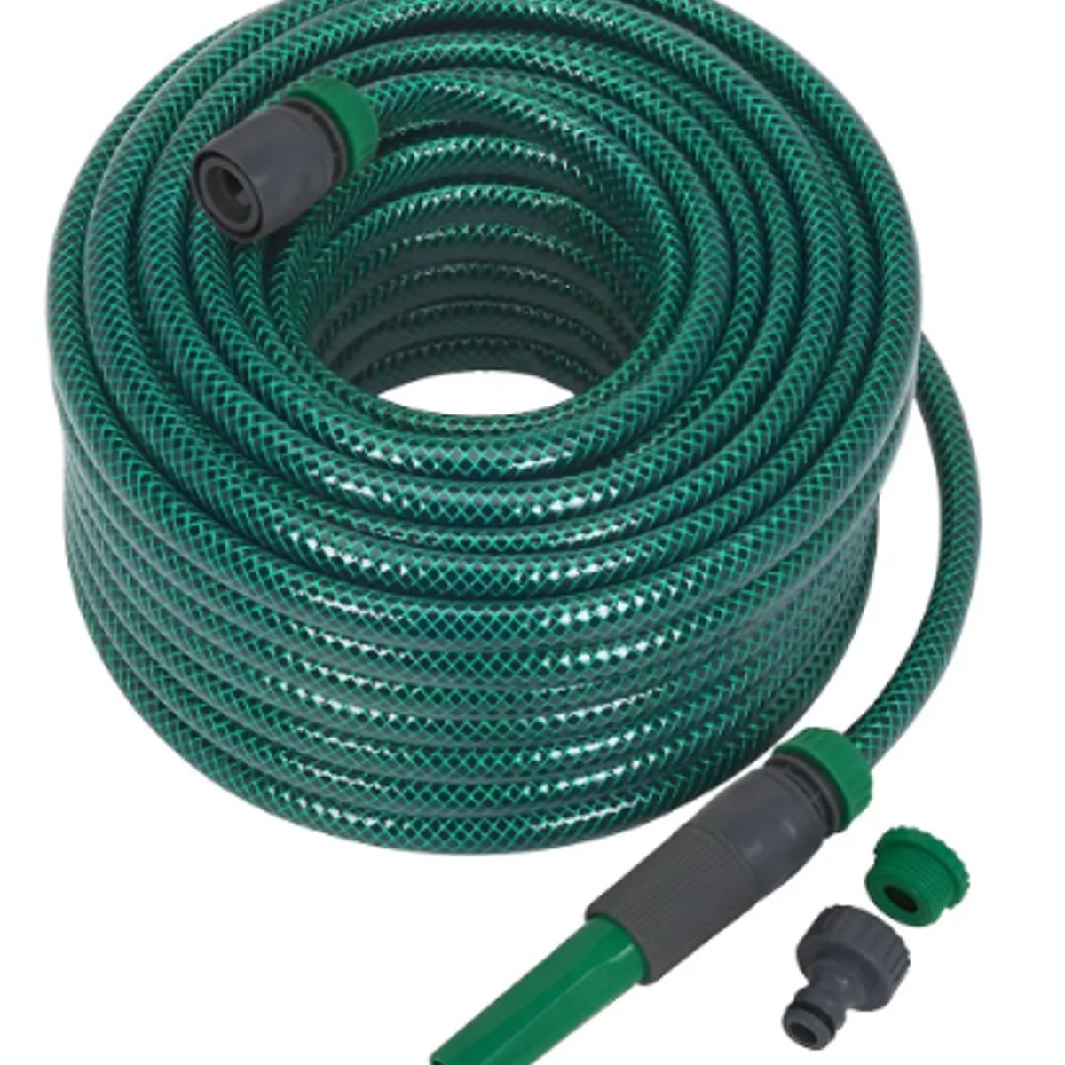 GENERICO - Manguera De Jardín 12 Verde Boquilla + Accesorios 20mts