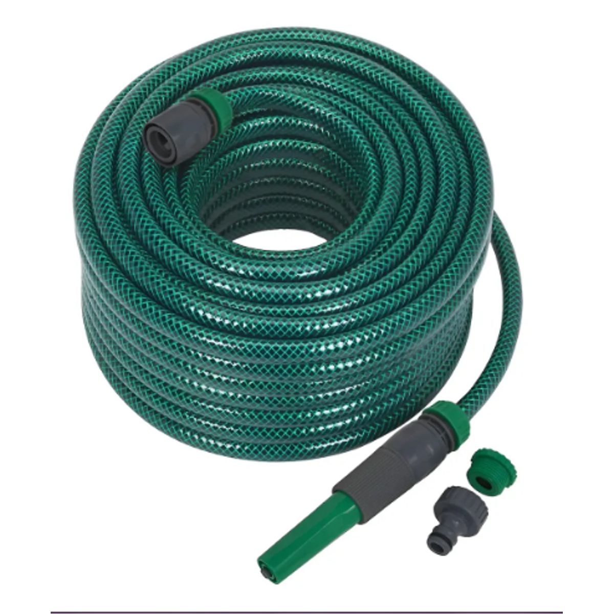GENERICO - Manguera De Jardín 12 Verde Boquilla + Accesorios 20mts