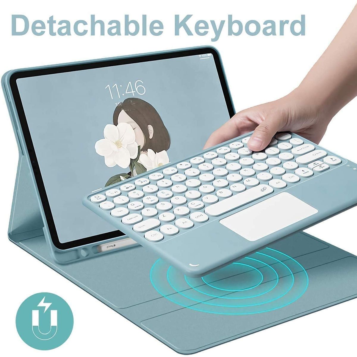 PUREPOWER - Funda Teclado táctil Español Ñ para Samsung Galaxy Tab S11 2025 11pulgadas (No ara 14.6 pulgadas)