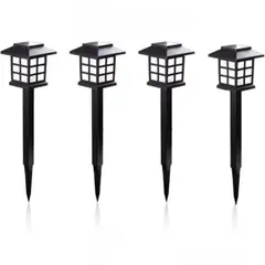 GENERICO - Pack de 4 Estacas Solares Luz Cálida, Exterior impermeable