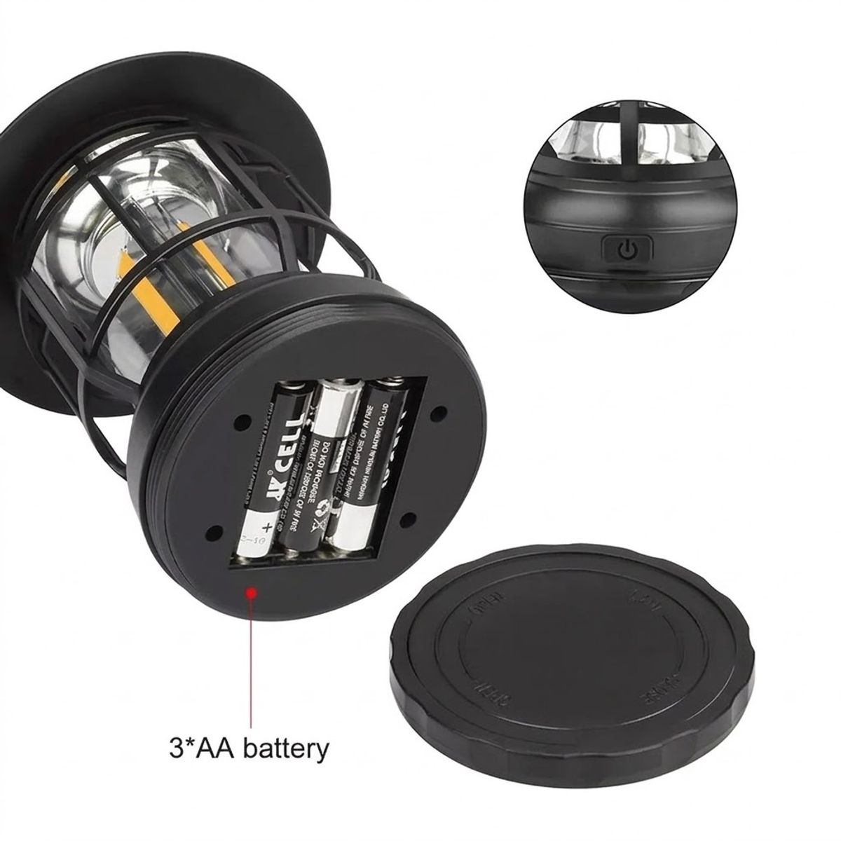 GENERICO - Lampara Camping Retro Impermeable Outdoor Baterías Color Verde