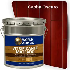WORLD ACRYLIC - VITRIFICANTE MULTISUPERFICIE MATEADO TINETA - CAOBA OSCURO