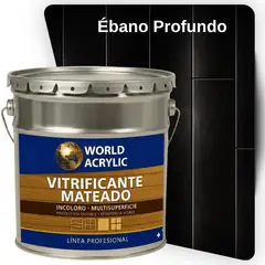 WORLD ACRYLIC - VITRIFICANTE MULTISUPERFICIE MATEADO TINETA - ÉBANO PROFUNDO