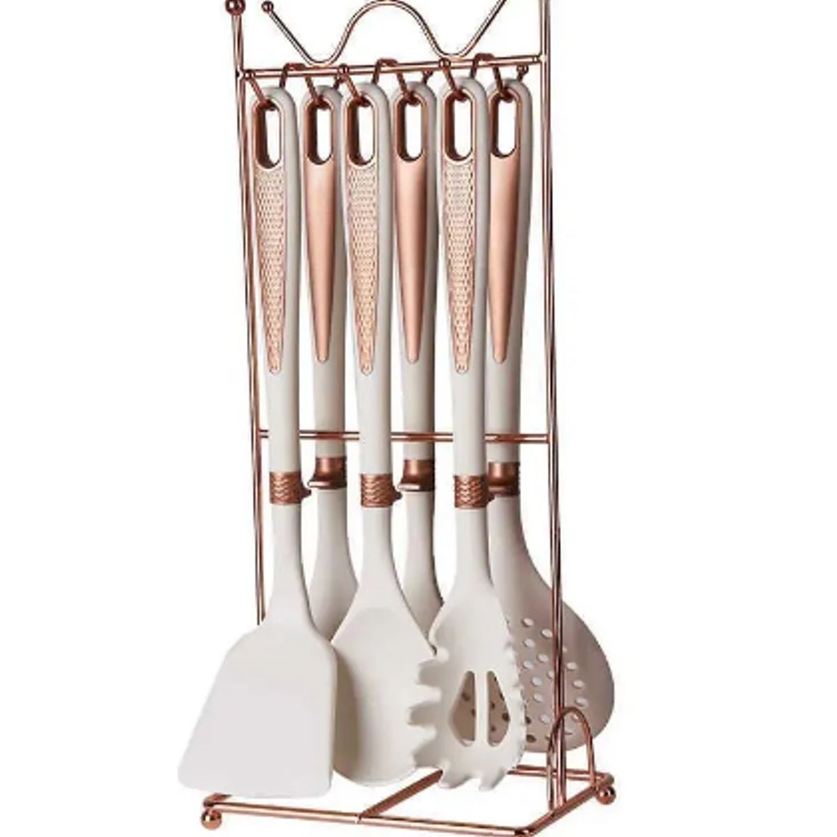 GENERICO - Set Utensilios De Cocina Con Soporte De Metal 7 Piezas