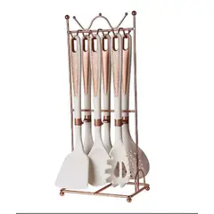 GENERICO - Set Utensilios De Cocina Con Soporte De Metal 7 Piezas