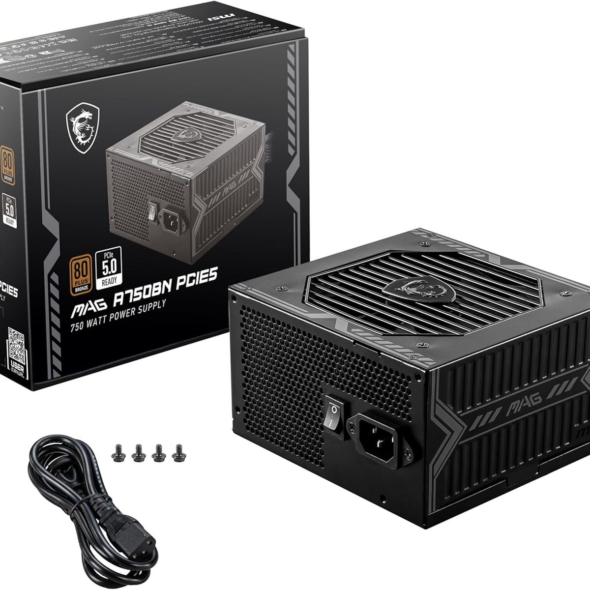 MSI - FUENTE DE PODER MSI 750W 80 PLUS BRONCE ATX 3.0 PCIE 5.0 P/N MAGA750BNPCIE5