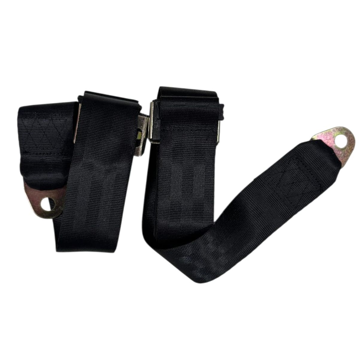 GENERICO - Pack De 2 Unidadea De Cinturon De Seguridad 2 Puntas Negro 32001