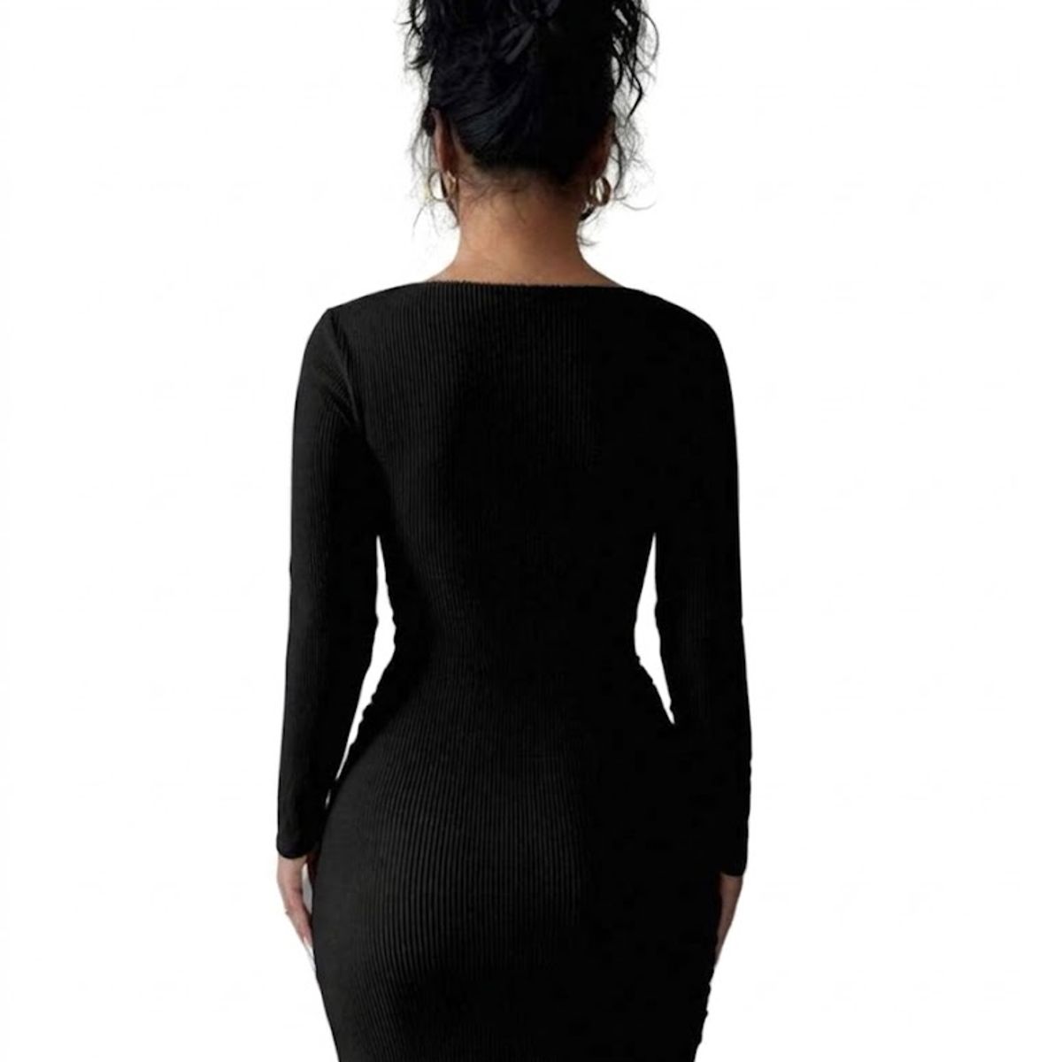 HAMI BOUTIQUE - Vestido Corto Ajustado Negro - Diseño Drapeado y Escote Asimétrico