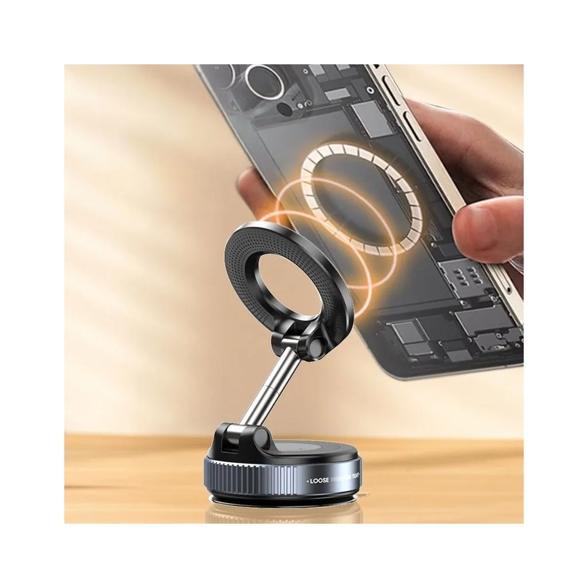 GENERICO - Soporte Magnético Celular Auto 360°  Imán Fuerte  Compatible iPhone y Android
