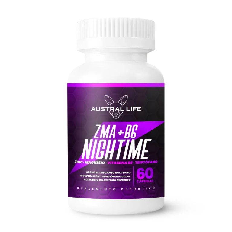 Zma + B6 Nightime  Zinc Magnesio Triptofano 60 Capsulas - SIN SABOR