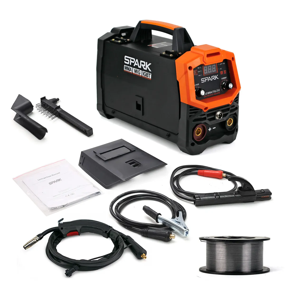 VERCI - Soldadora Mig Tig Arco 250a Sin Gas + Rollo De Alambre Flux