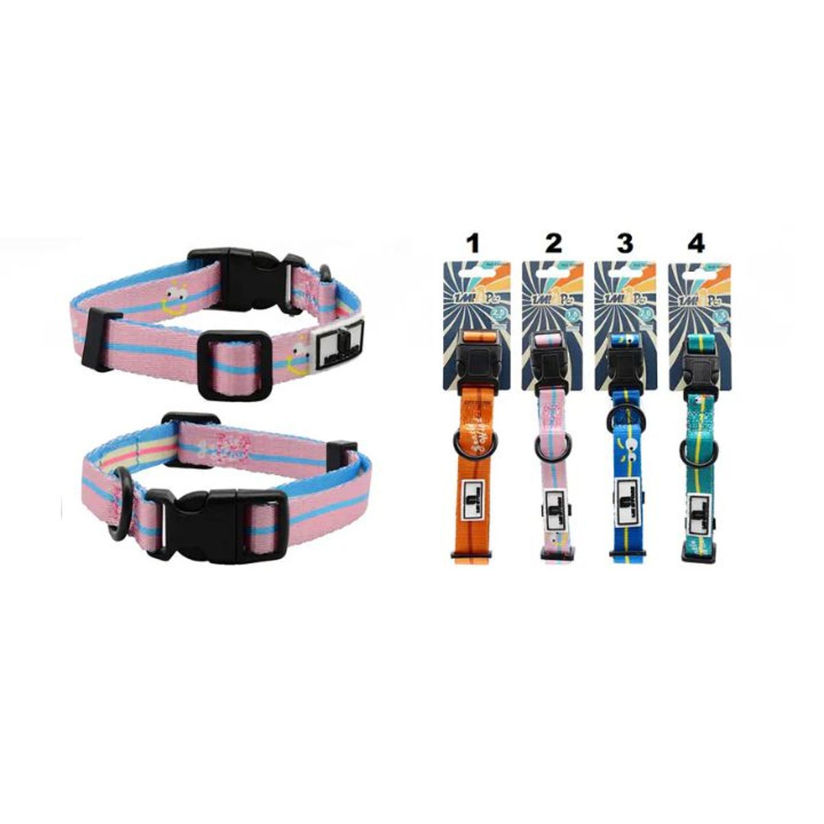 GENERICO - Collar Para Perros y Gatos - 1.5 cm Ajustable Colores Surtidos
